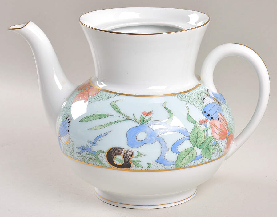 Romantique (White Backgd) Teapot No Lid by Haviland-1