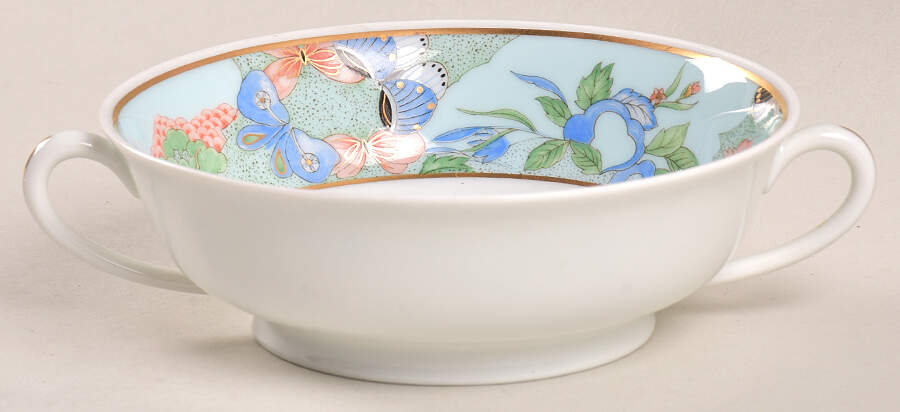 Romantique (White Backgd) Flat Cream Soup Bowl by Haviland-1
