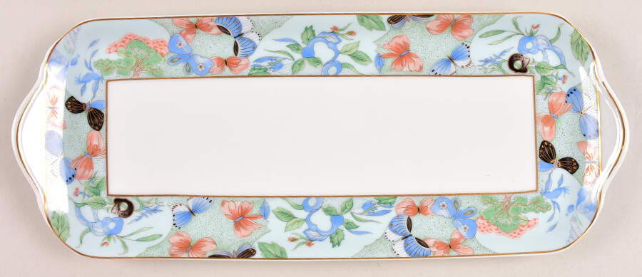 Romantique (White Backgd) Oblong Cake Plate by Haviland-1
