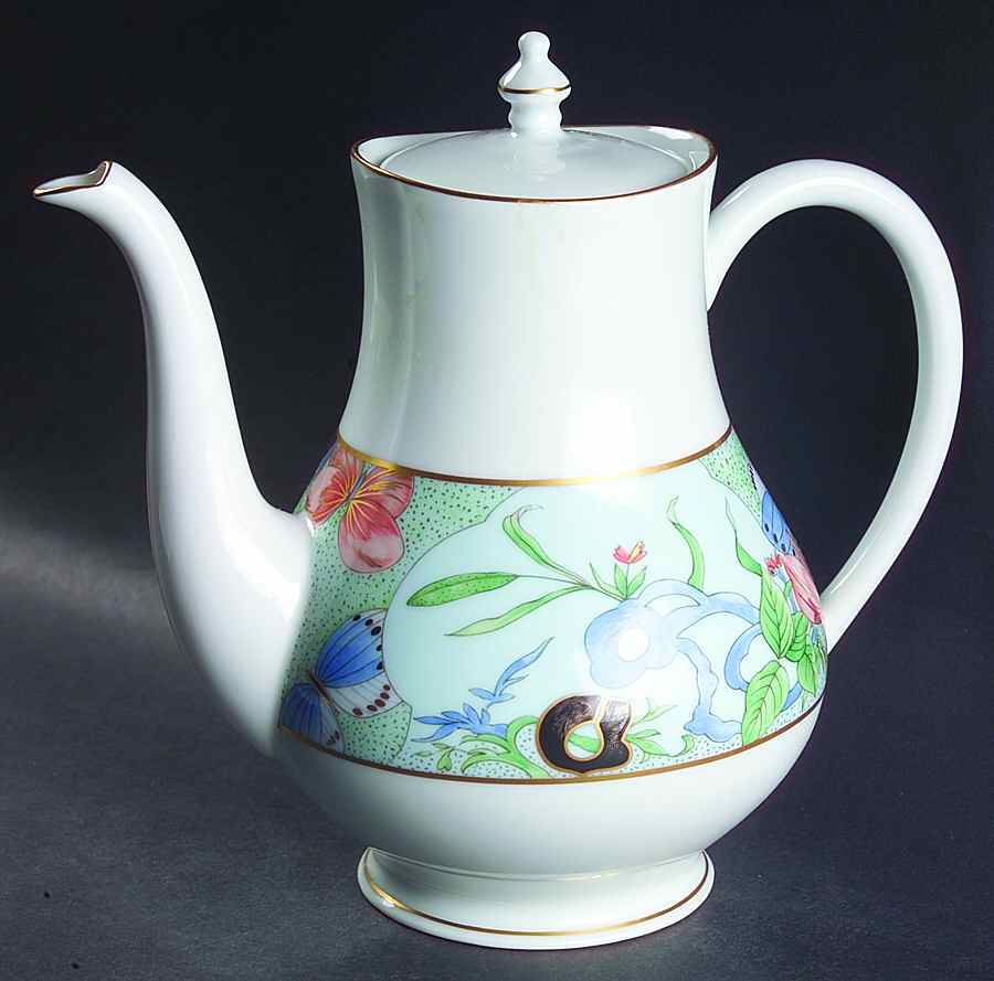 Romantique (White Backgd) Coffee Pot & Lid by Haviland-1