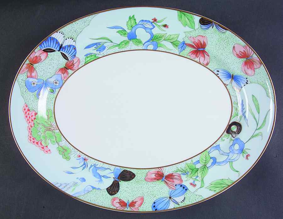 Romantique (White Backgd) 13" Oval Serving Platter by Haviland-1