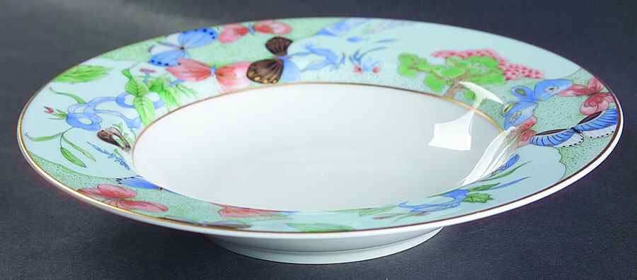 Romantique (White Backgd) Rim Soup Bowl by Haviland-1