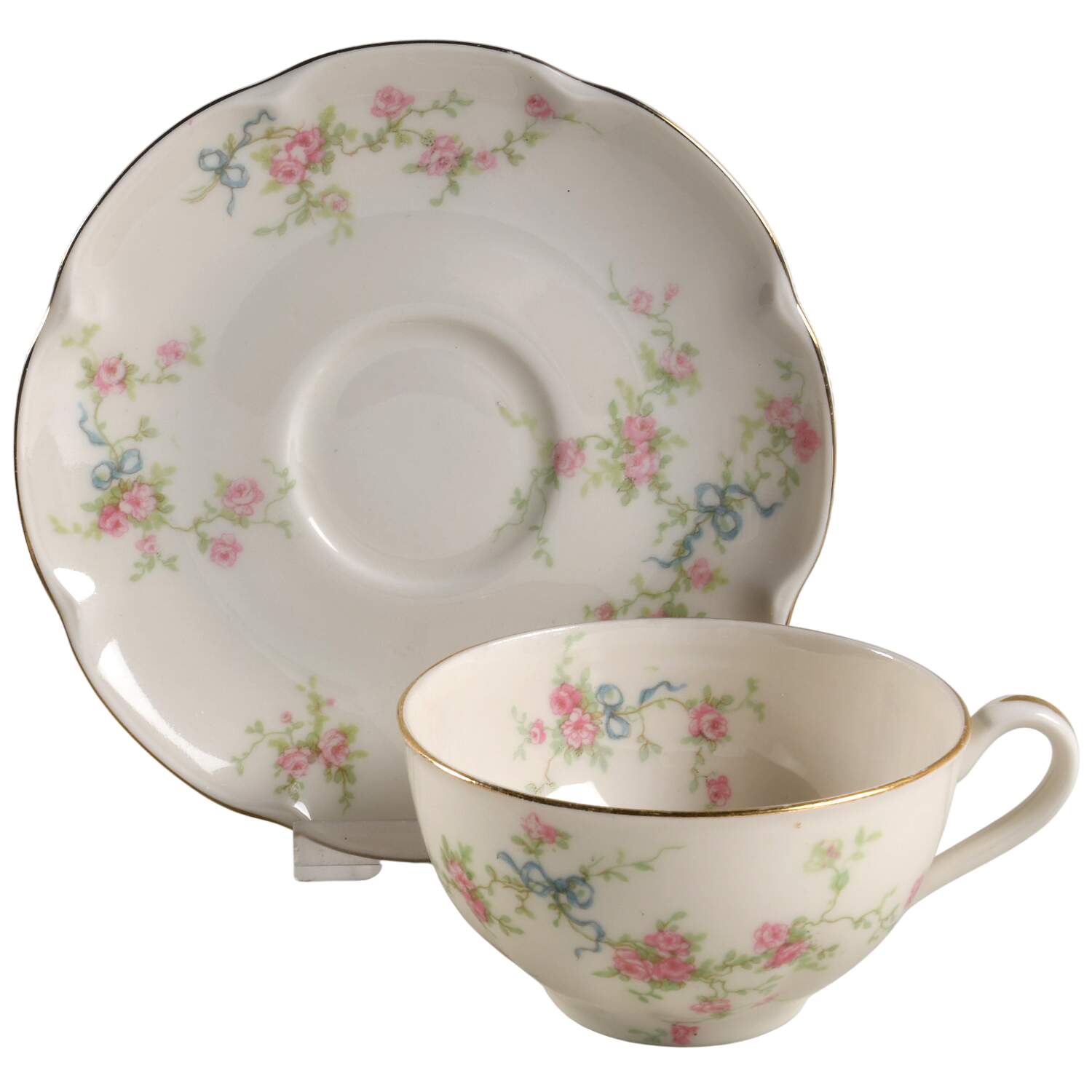 Rosanne Flat Cup & Saucer Set by Haviland-1