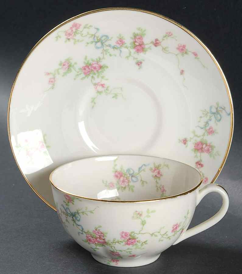 Rosanne Flat Cup & Saucer Set by Haviland-1