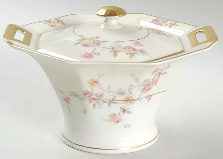 Rosamonde Sugar Bowl & Lid by Haviland-1