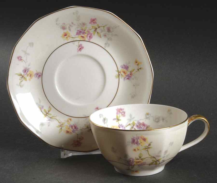 Rosamonde Flat Cup & Saucer Set by Haviland-1