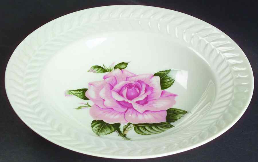 Rose Rim Soup Bowl by Haviland-1