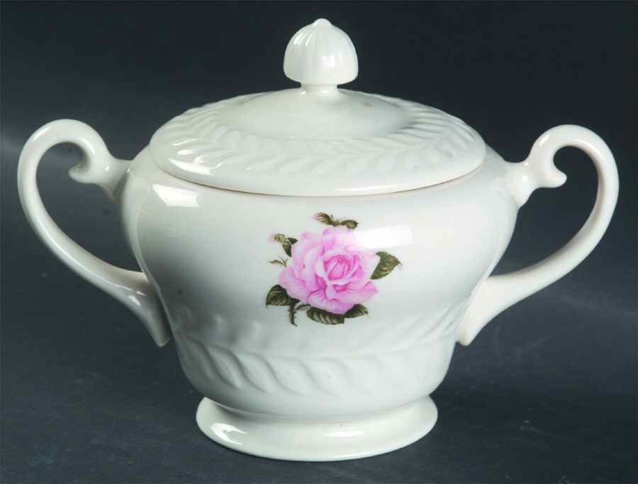 Rose Sugar Bowl & Lid by Haviland-1