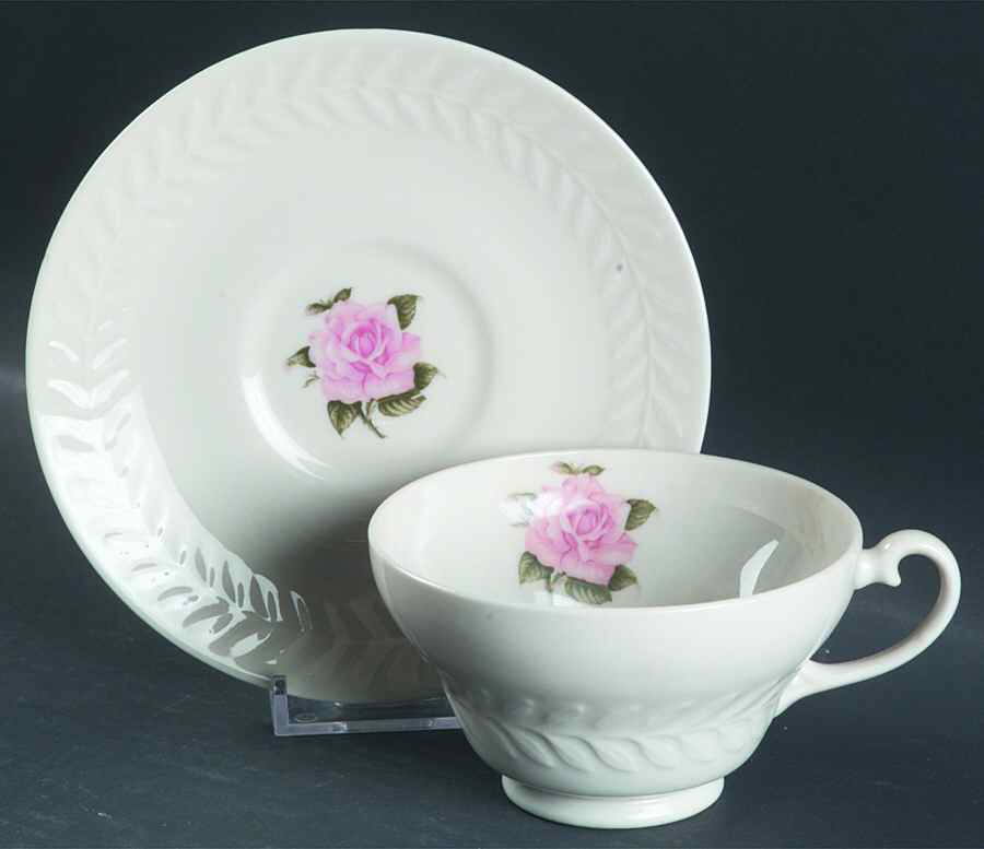 Rose Footed Cup & Saucer Set by Haviland-1