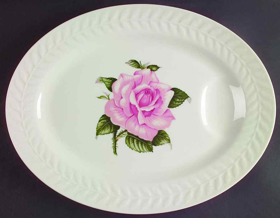 Rose 14" Oval Serving Platter by Haviland-1