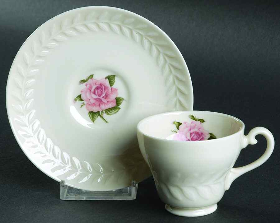 Rose Footed Demitasse Cup & Saucer Set by Haviland-1