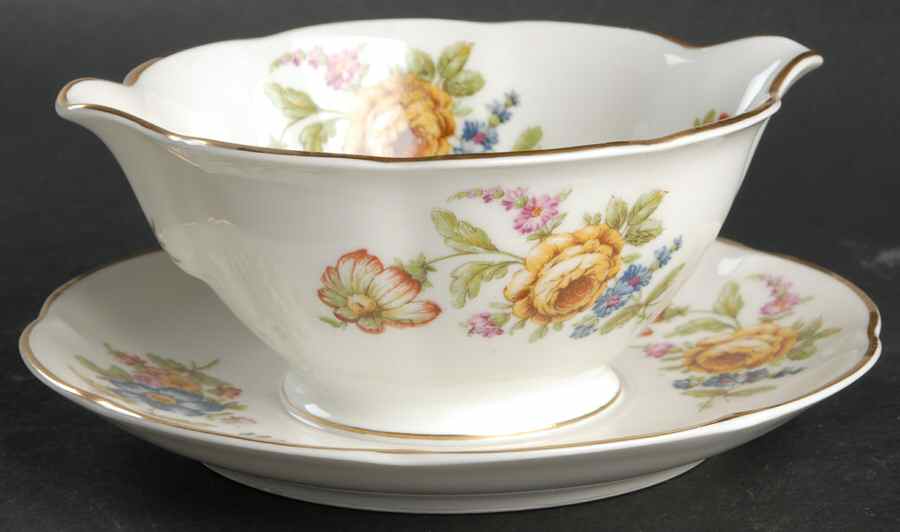 Rosedale Gravy Boat with Attached Underplate by Haviland-1