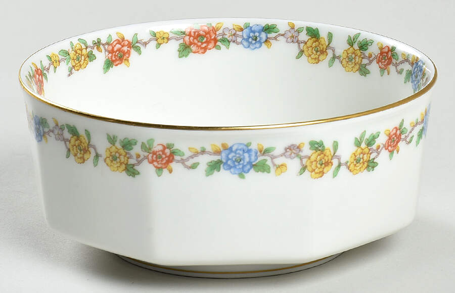 Rosemary (Multicolor Flowers) Cranberry Bowl by Haviland-1