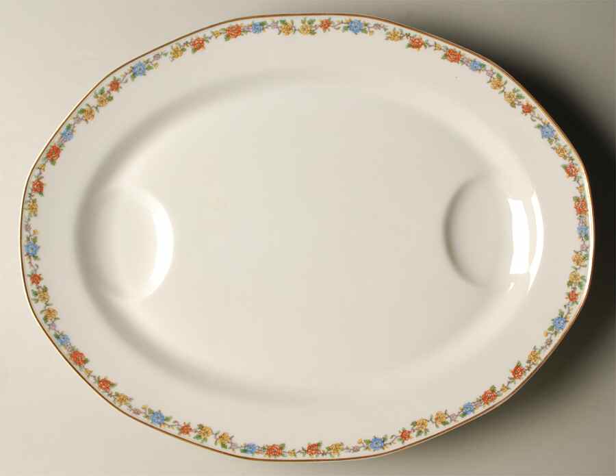 Rosemary (Multicolor Flowers) 18" Oval Serving Platter by Haviland-1