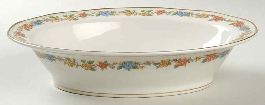 Rosemary (Multicolor Flowers) 9" Oval Vegetable Bowl by Haviland-1