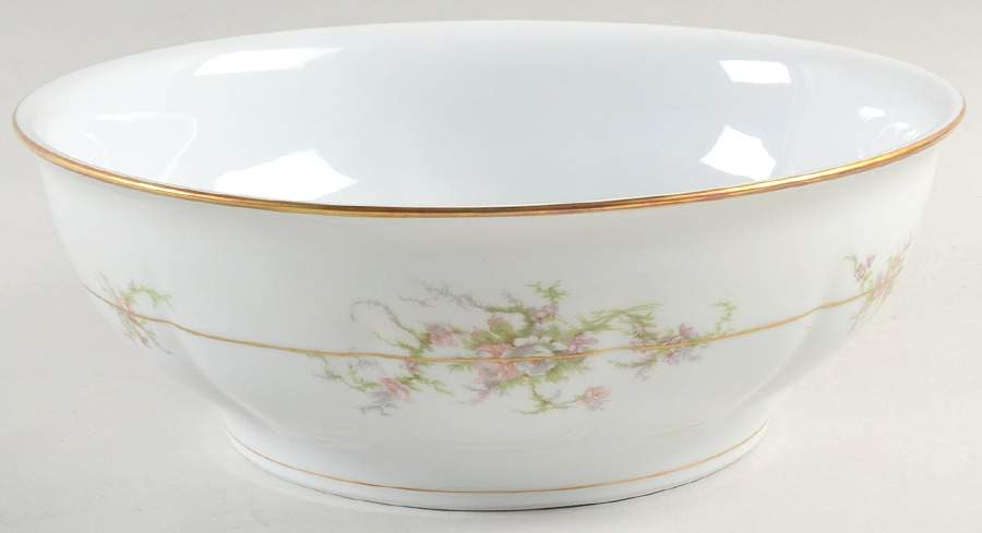 Rosalinde (France, Gold Trim) 10" Large Salad Serving Bowl by Haviland-1