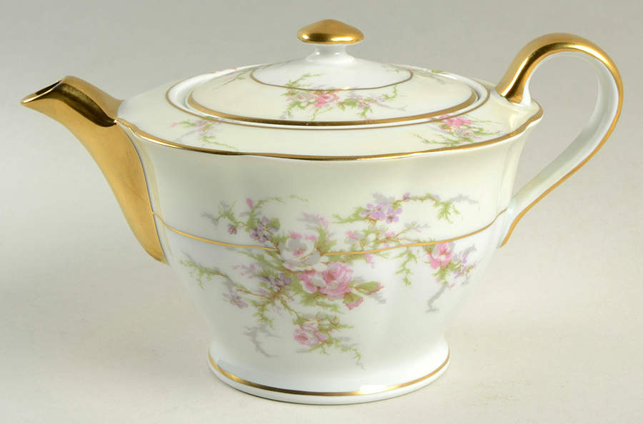 Rosalinde (France, Gold Trim) Teapot & Lid by Haviland-1