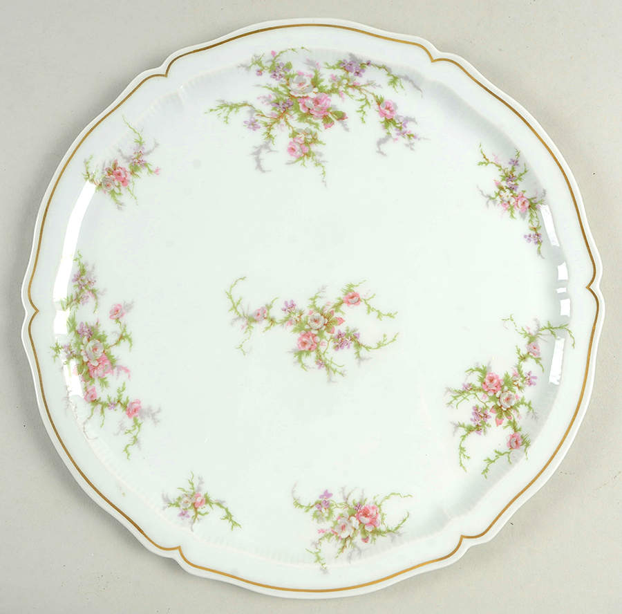 Rosalinde (France, Gold Trim) 12" Round Torte Plate by Haviland-1