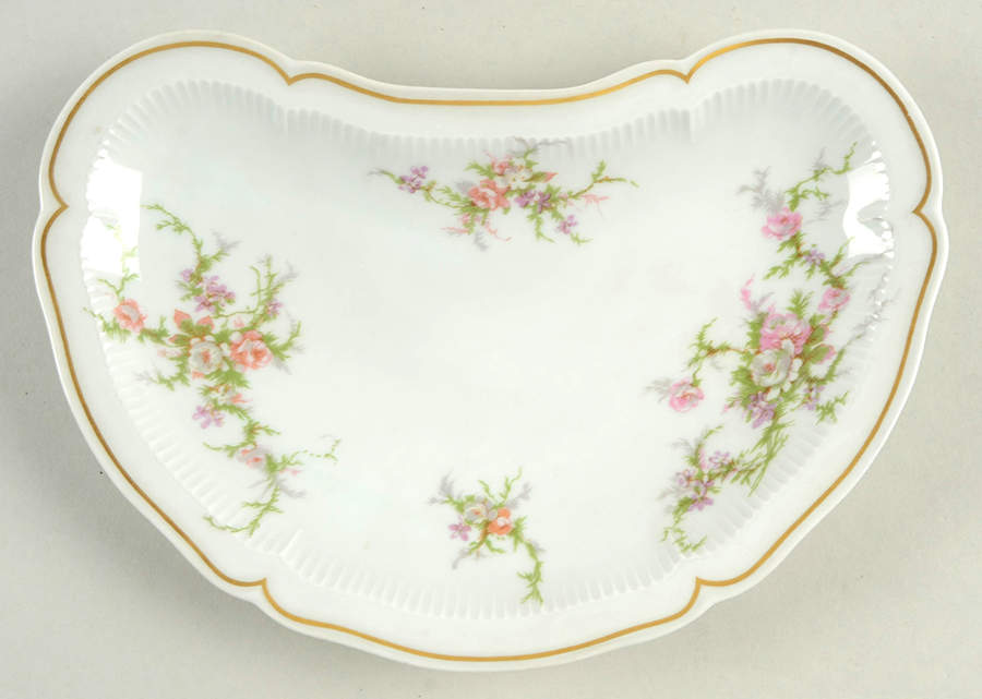 Rosalinde (France, Gold Trim) Crescent Salad Plate by Haviland-1