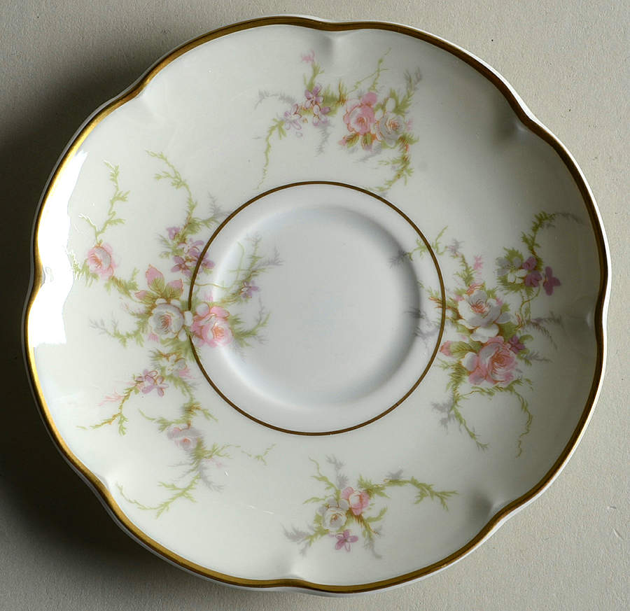 Rosalinde (France, Gold Trim) Saucer for Flat Cup by Haviland-1