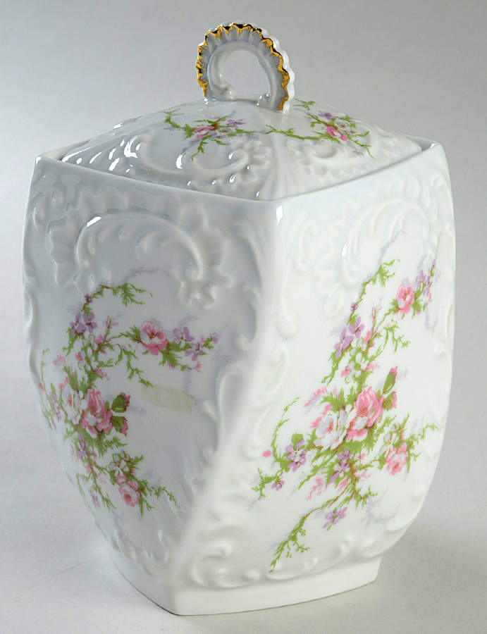 Rosalinde (France, Gold Trim) Biscuit Barrel & Lid by Haviland-1