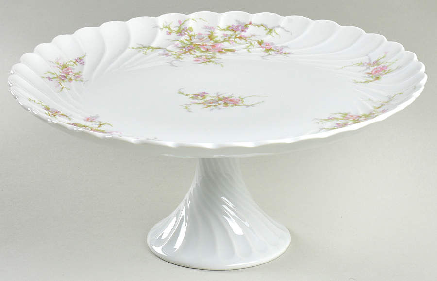 Rosalinde (France, Gold Trim) Footed Cake Plate by Haviland-1