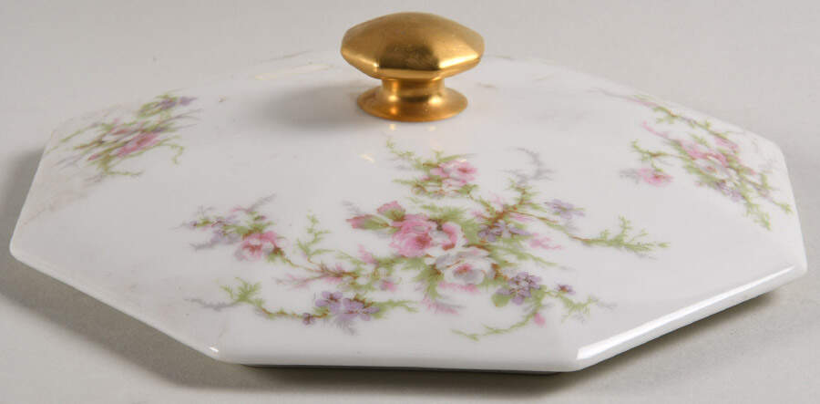 Rosalinde (France, Gold Trim) Lid for Round Vegetable by Haviland-1