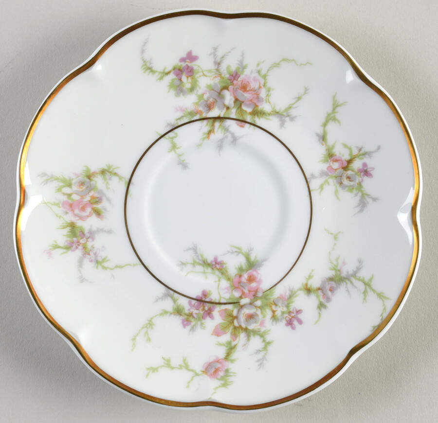 Rosalinde (France, Gold Trim) Saucer for Flat Cup by Haviland-1