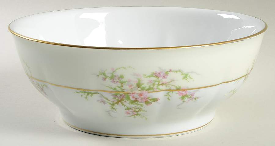 Rosalinde (France, Gold Trim) 10" Large Salad Serving Bowl by Haviland-1