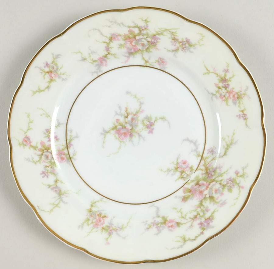 Rosalinde (France, Gold Trim) Luncheon Plate by Haviland-1