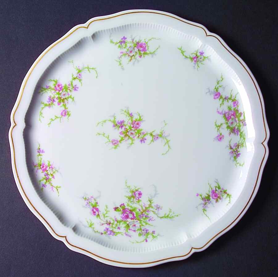 Rosalinde (France, Gold Trim) Round Torte Plate by Haviland-1
