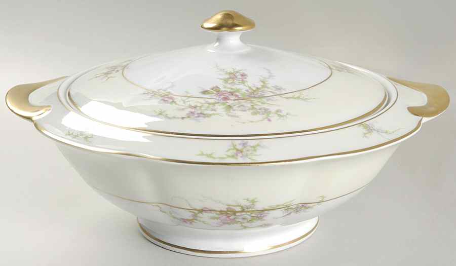 Rosalinde (France, Gold Trim) Tureen &  Lid by Haviland-1