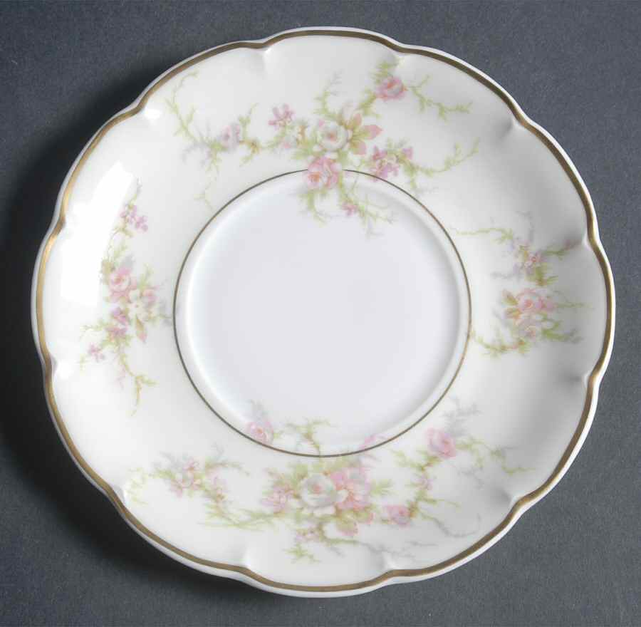 Rosalinde (France, Gold Trim) Saucer for Flat Cream Soup Bowl by Haviland-1