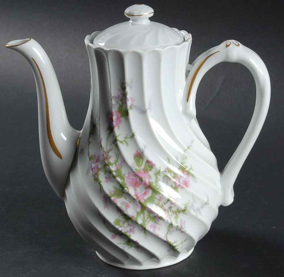 Rosalinde (France, Gold Trim) Mini Coffee Pot & Lid by Haviland-1