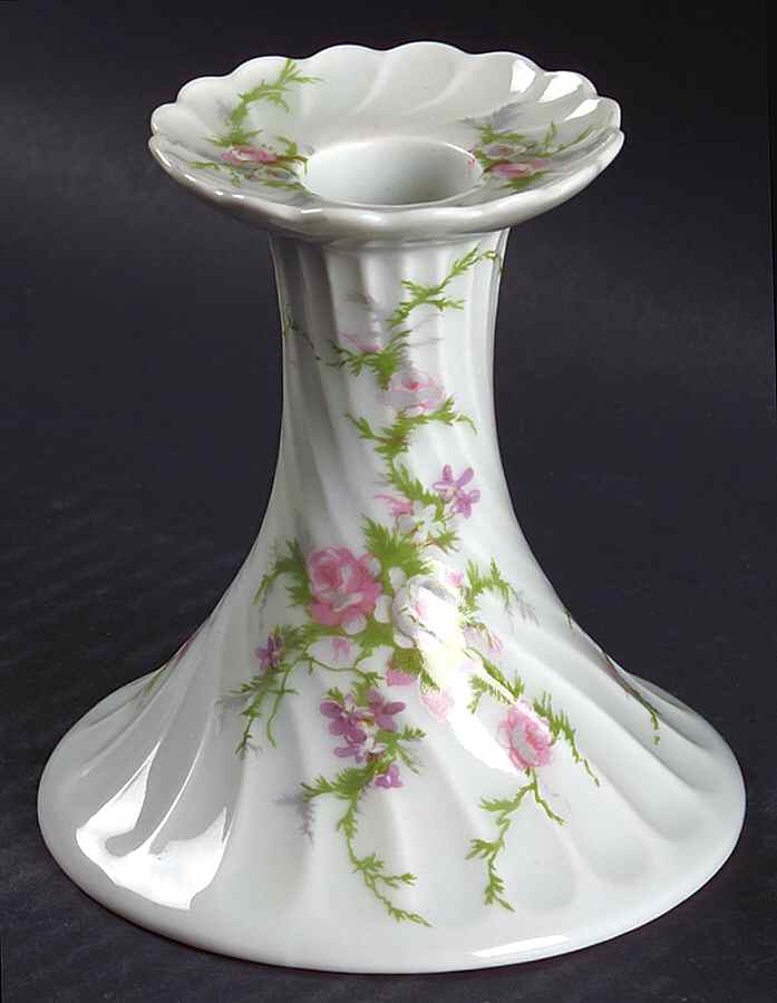 Rosalinde (France, Gold Trim) 3" Candlestick by Haviland-1