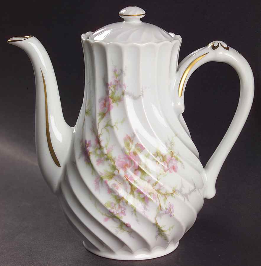 Rosalinde (France, Gold Trim) Mini Coffee Pot & Lid by Haviland-1