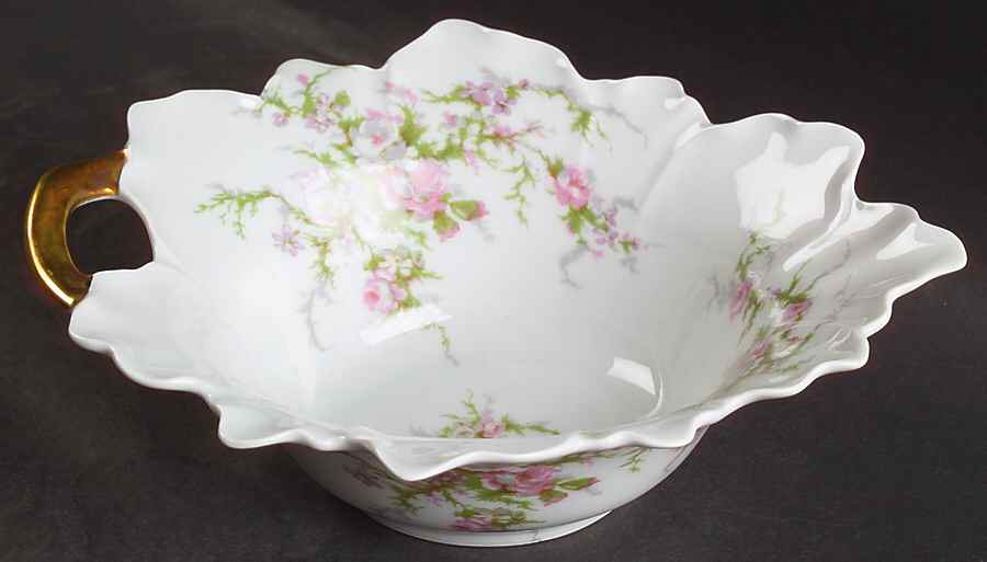 Rosalinde (France, Gold Trim) 8" Leaf Bowl by Haviland-1