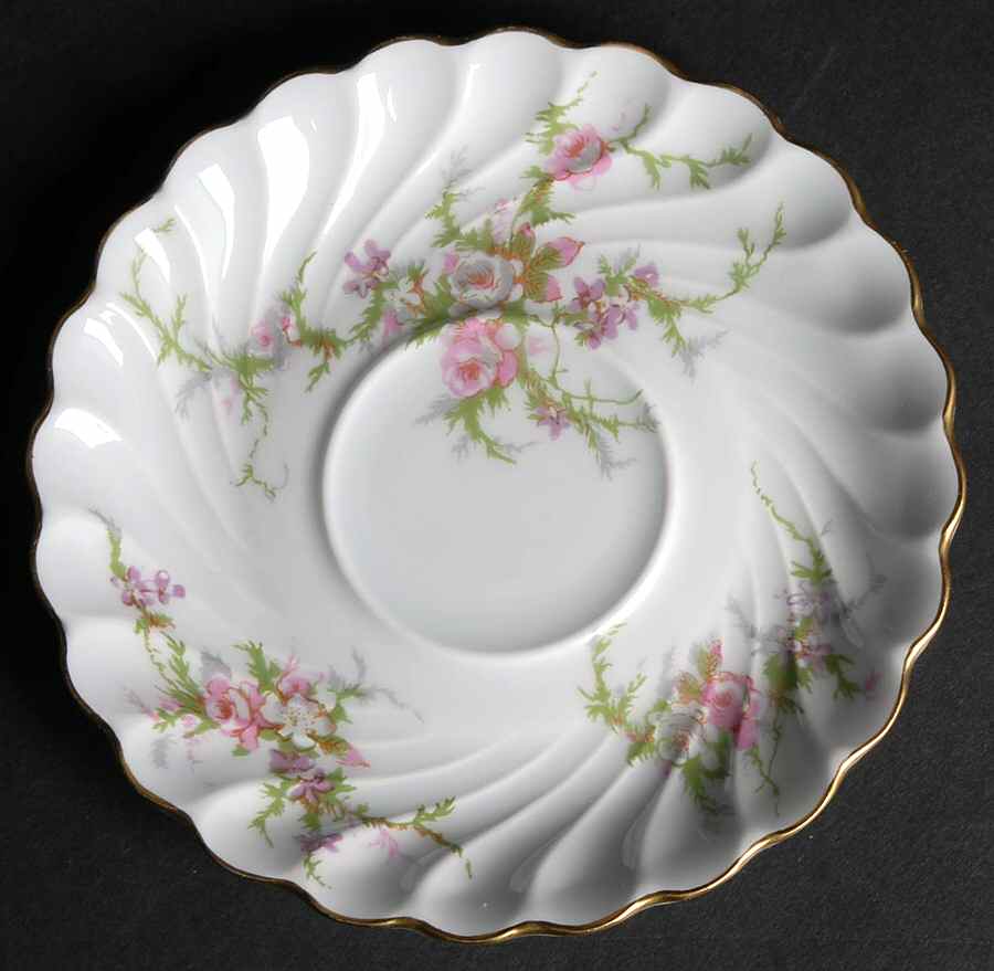 Rosalinde (France, Gold Trim) Saucer for Flat Demitasse Cup by Haviland-1