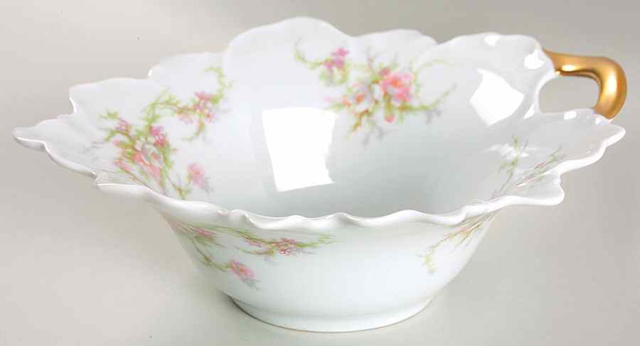 Rosalinde (France, Gold Trim) 8" Leaf Bowl by Haviland-1