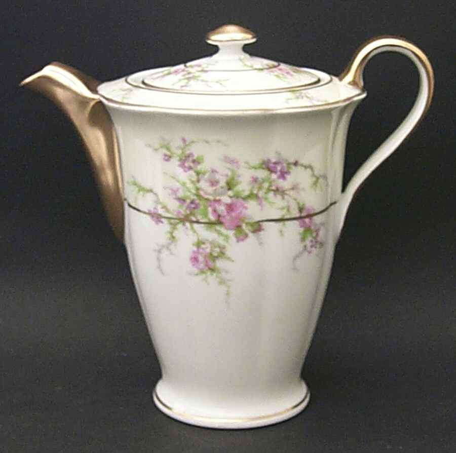 Rosalinde (France, Gold Trim) Coffee Pot & Lid by Haviland-1