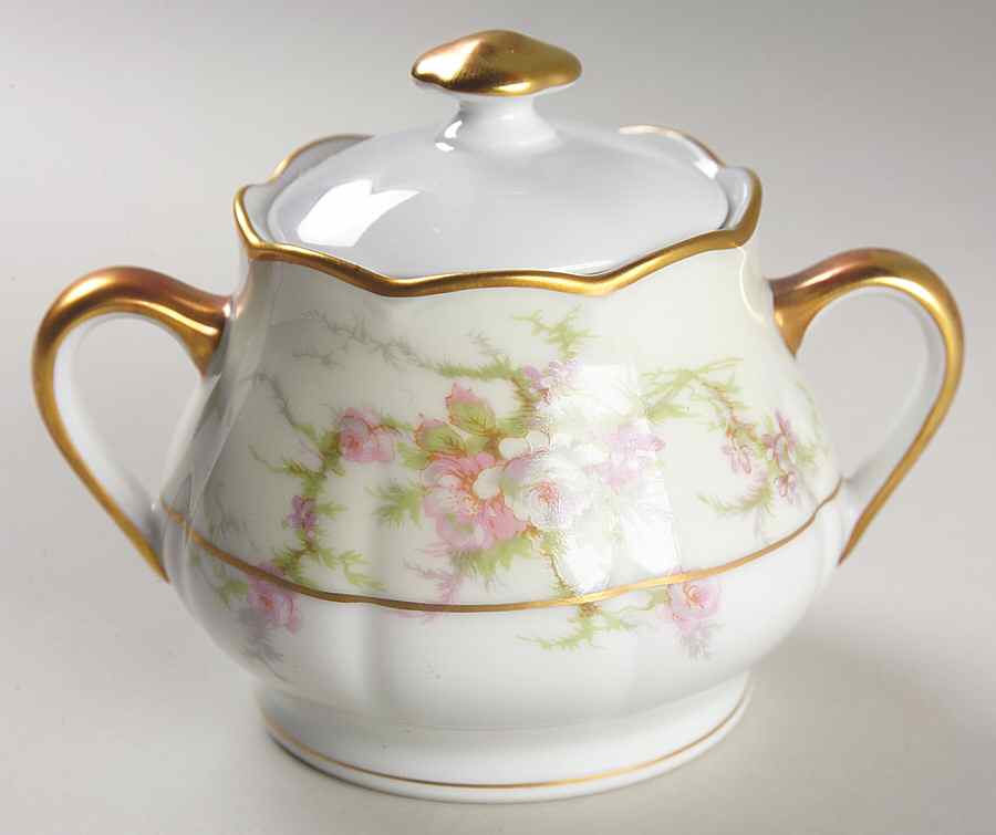 Rosalinde (France, Gold Trim) Sugar Bowl & Lid by Haviland-1
