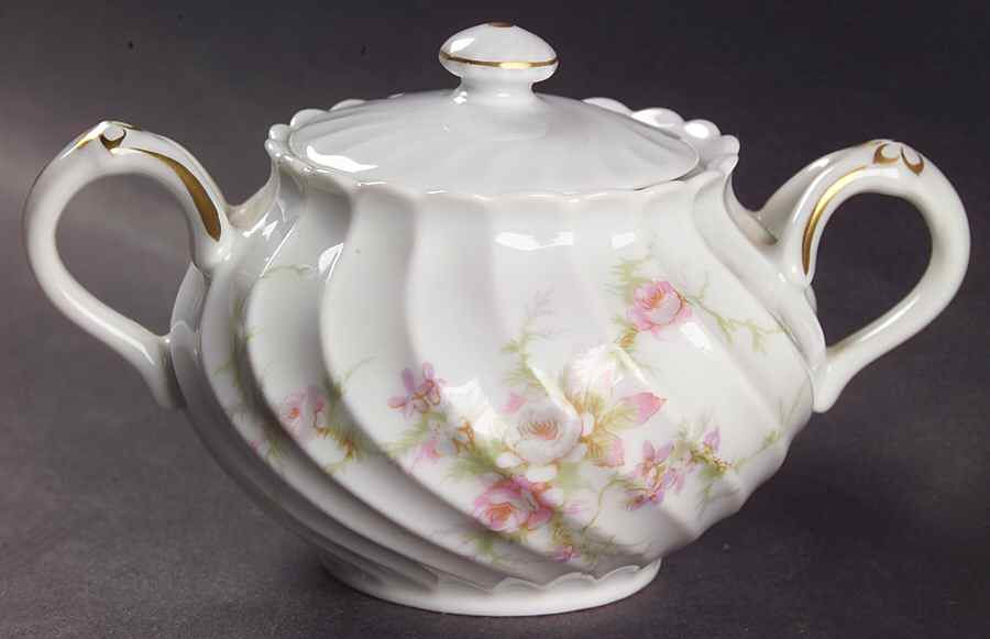 Rosalinde (France, Gold Trim) Mini Sugar Bowl & Lid by Haviland-1