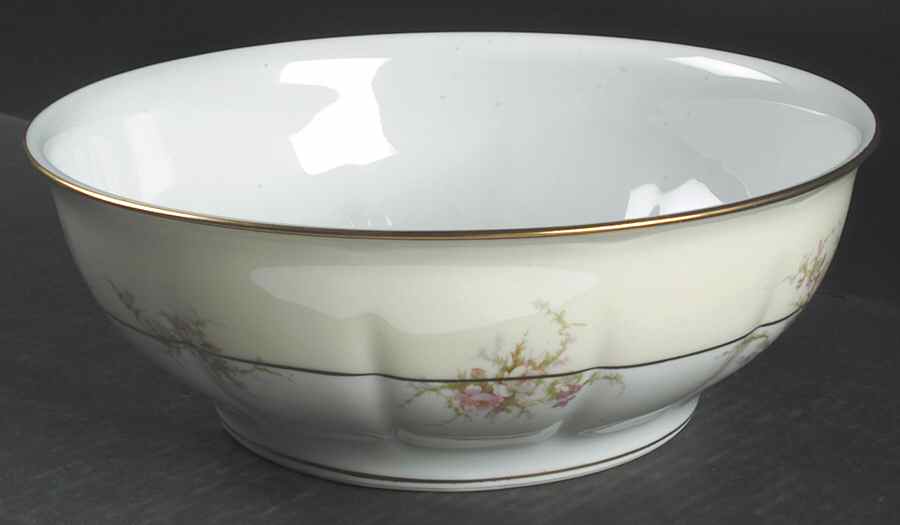 Rosalinde (France, Gold Trim) 10" Large Salad Serving Bowl by Haviland-1
