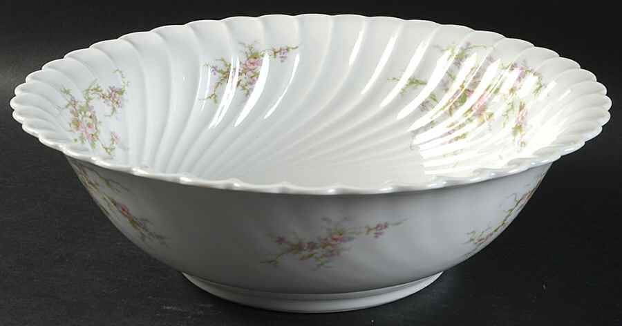 Rosalinde (France, Gold Trim) 11" Large Salad Serving Bowl by Haviland-1