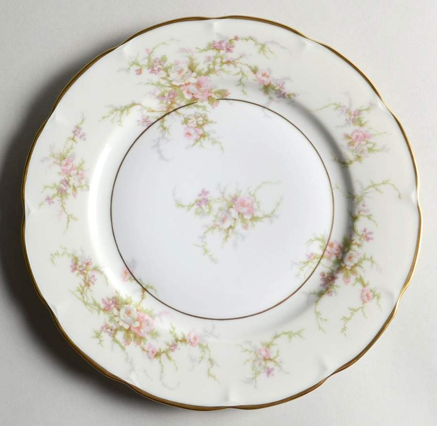 Rosalinde (France, Gold Trim) Luncheon Plate by Haviland-1