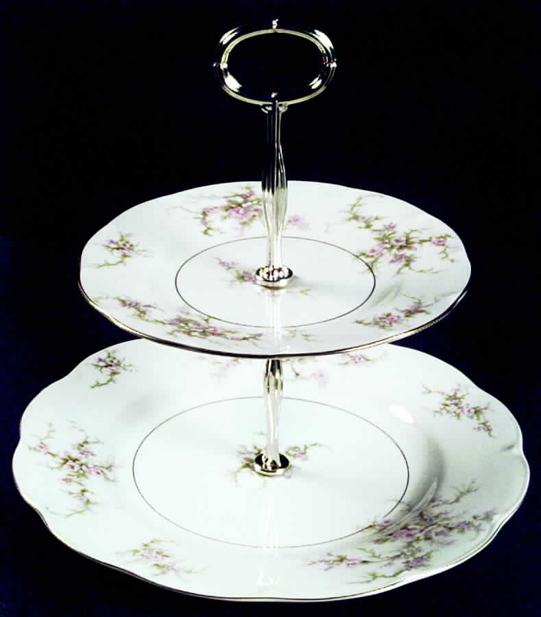 Rosalinde (New York) 6 5/8"-10"  2 Tiered Serving Tray (Dp, Sp) HC by Haviland-1