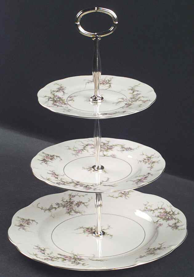 Rosalinde (New York) 13 7/8"-14 1/4" 3-Tiered Serving Tray(DP,SP,BB) HC by Haviland-1