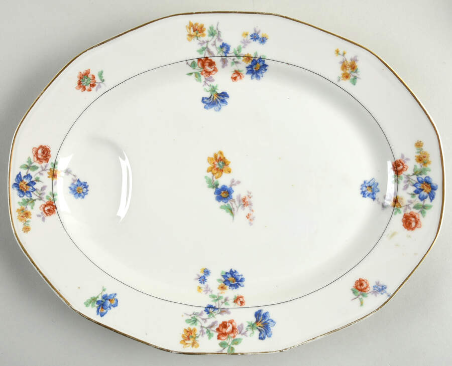 Rose Spray 13" Oval Serving Platter by Haviland-1