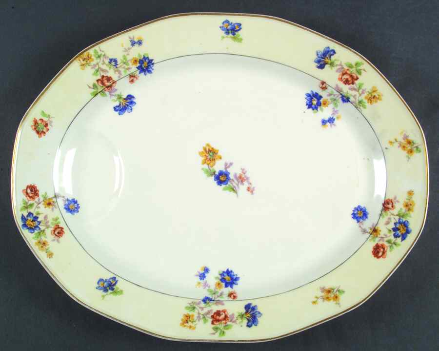 Rose Spray 15" Oval Serving Platter by Haviland-1