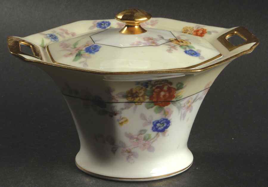 Rose Spray Sugar Bowl & Lid by Haviland-1